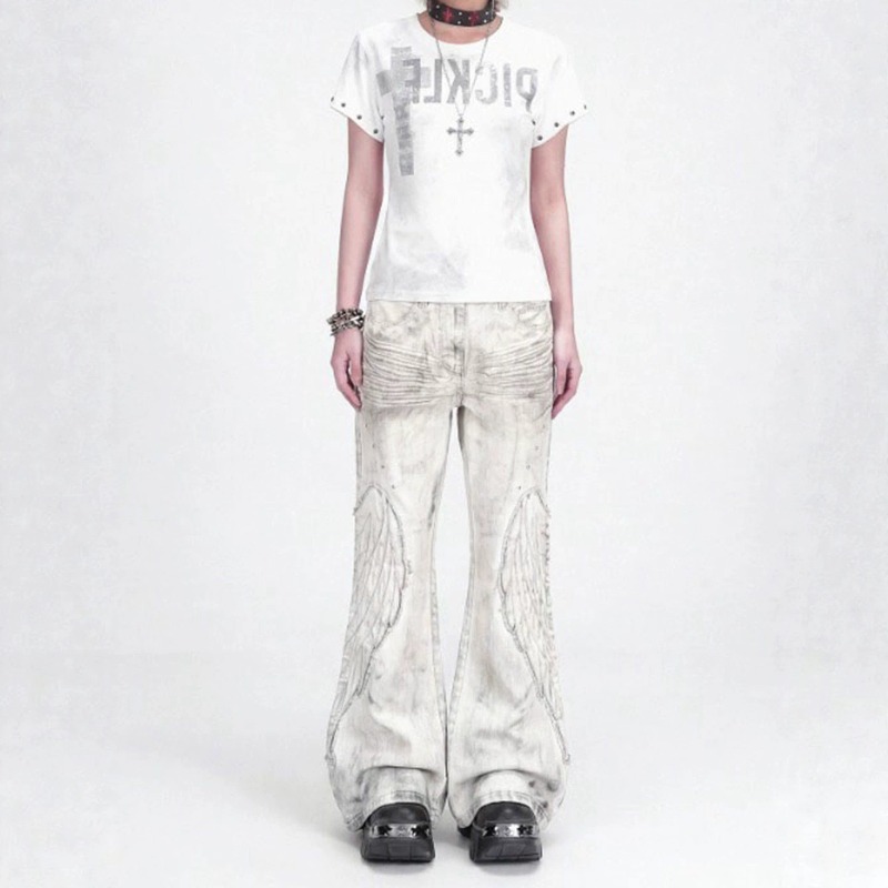Jeans pour hommes, nouvelle mode d'été, jeans décontractés rétro lavés, pantalon large blanc polyvalent