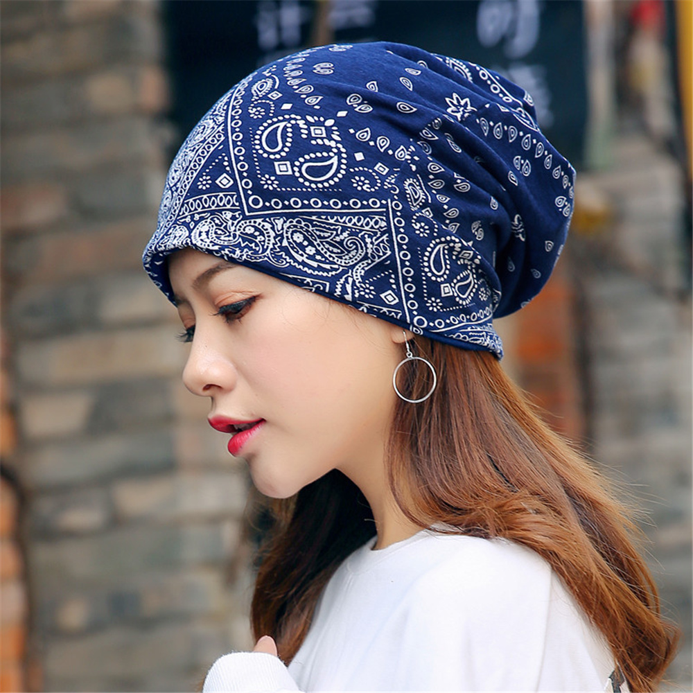 Bonnet à fleurs de cajou de style ethnique pour hommes et femmes, casquettes, écharpe, 2 façons de porter, bonnet, cadeaux de festival, automne