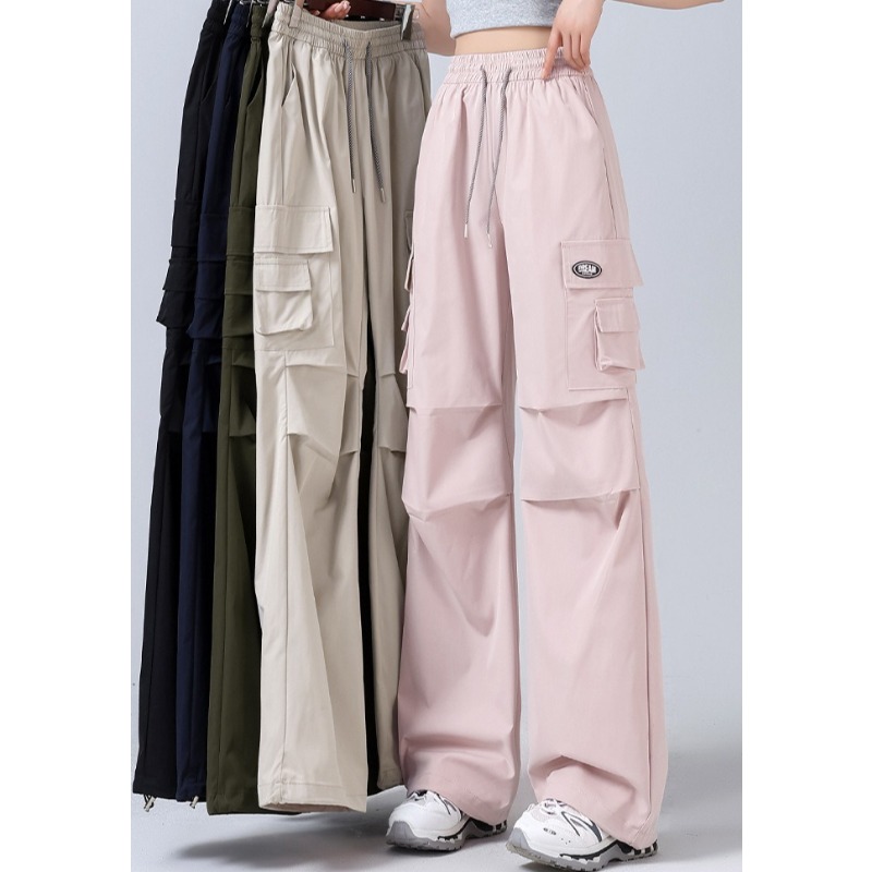 Pantalon Cargo élégant taille haute, imperméable, séchage rapide, décontracté, pour randonnée en plein air, avec cordon de serrage