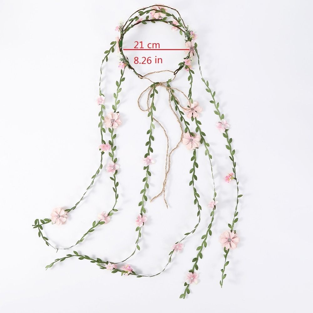 Serre-tête Couronne Bohème en Rotin, Accessoire Cheveux, Coiffe, Guirlande Florale, Couronne de Fleurs