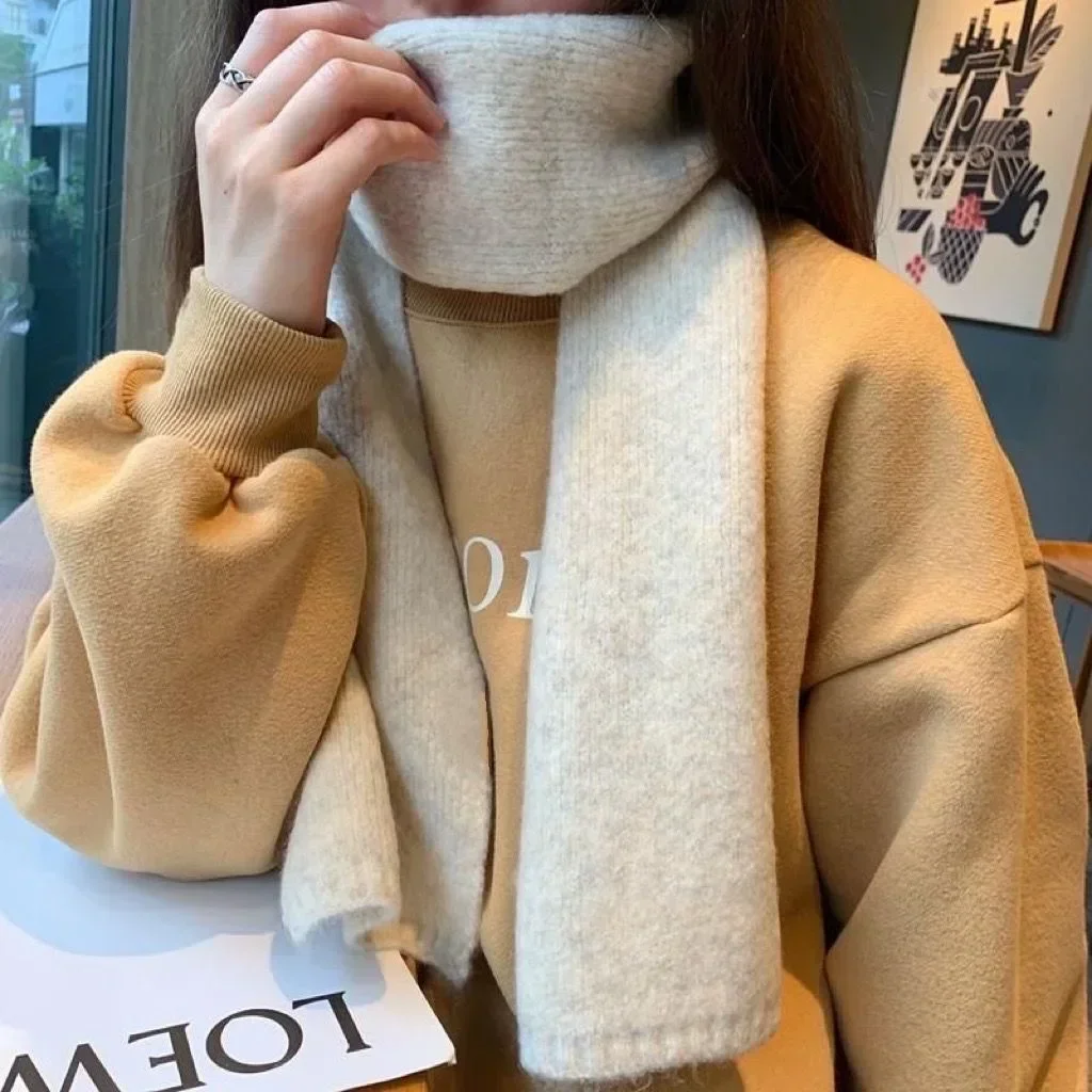 Dames cachemire écharpe femmes hiver chaud luxe couleur unie châle et enveloppes femme chaud épais laine foulard couverture Pashmina