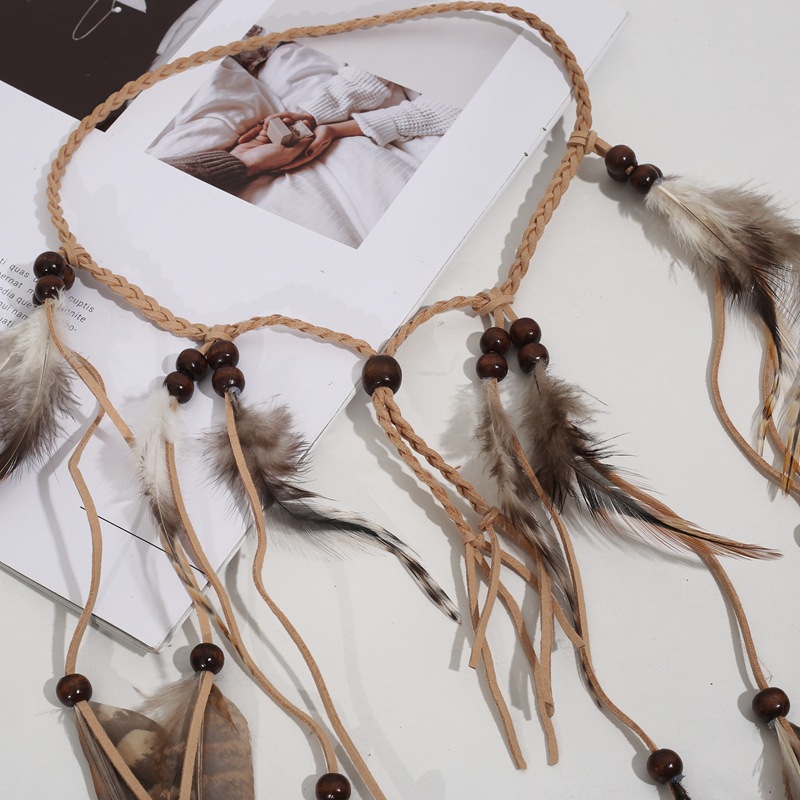 Bandeau en fausse plumes de Style Boho, pièce de tête de Style Hippies, accessoires de cheveux indiens pour femmes