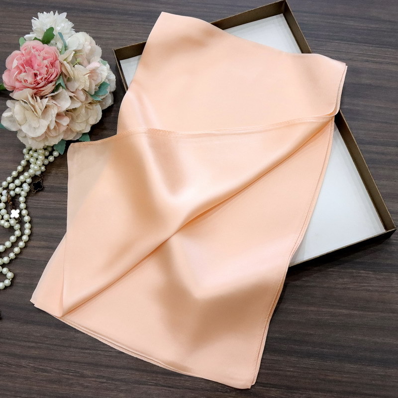 Fimtairah couleur unie Pure soie crêpe Satin longue écharpe pour les femmes élégant printemps automne longue écharpe en soie épaissir 18mm