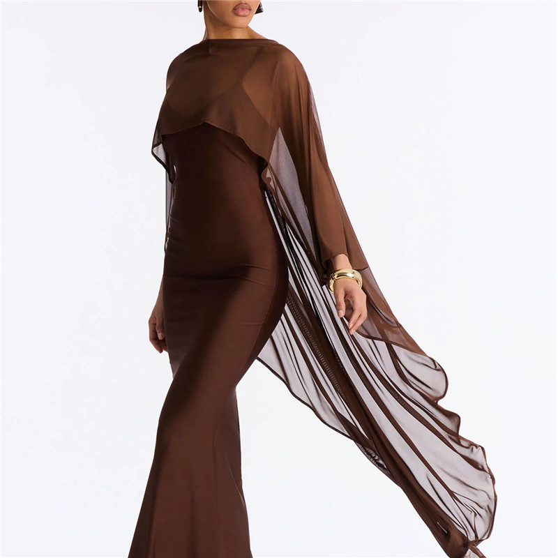 hirigin Cape en mousseline transparente pour femme, châle asymétrique en maille drapée, robe de soirée, couverture de robe de mariée pour mariage, fête, événements formels