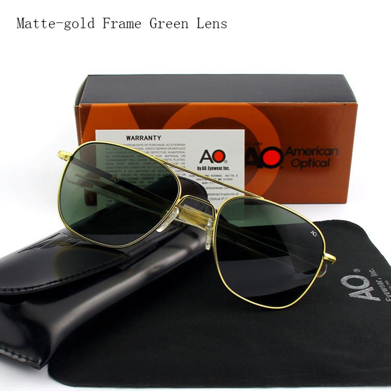 Lunettes de soleil pilote AO pour hommes, qualité supérieure, marque de créateur, lentilles en verre AGX Guatemala, lunettes de soleil pour hommes