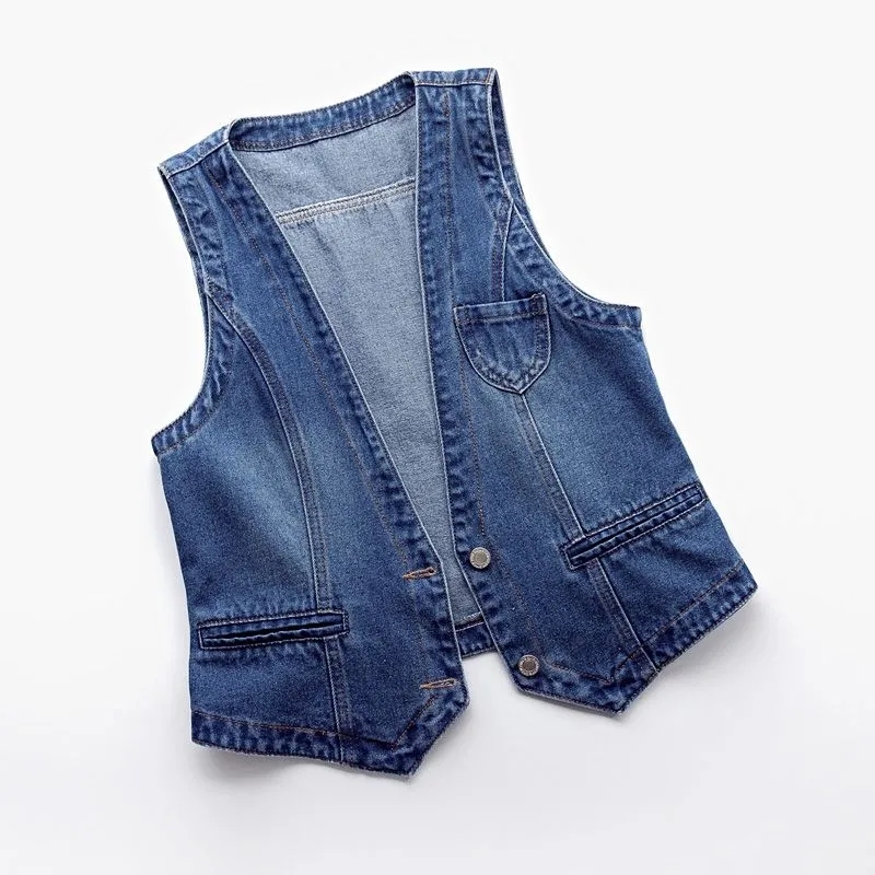 Mode Denim gilet femme Streetwear col en V femmes gilet été grande taille gilet jean hauts sans manches veste Chaleco Mujer 6XL