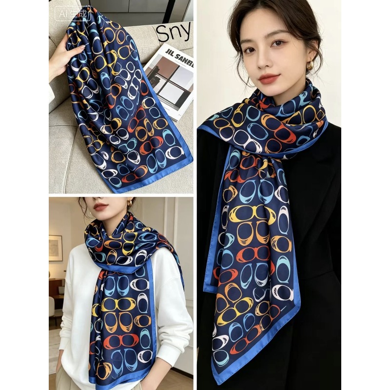 Écharpe de luxe pour femme 180x90 cm, foulard en soie douce de qualité supérieure, châle, couvre-maillot de plage, bandana pour femme