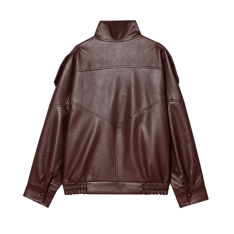 Vestes en similicuir pour femmes, veste bomber oversize pour femmes, manteaux d'hiver pour femmes, vêtements d'extérieur, vestes demi-saison