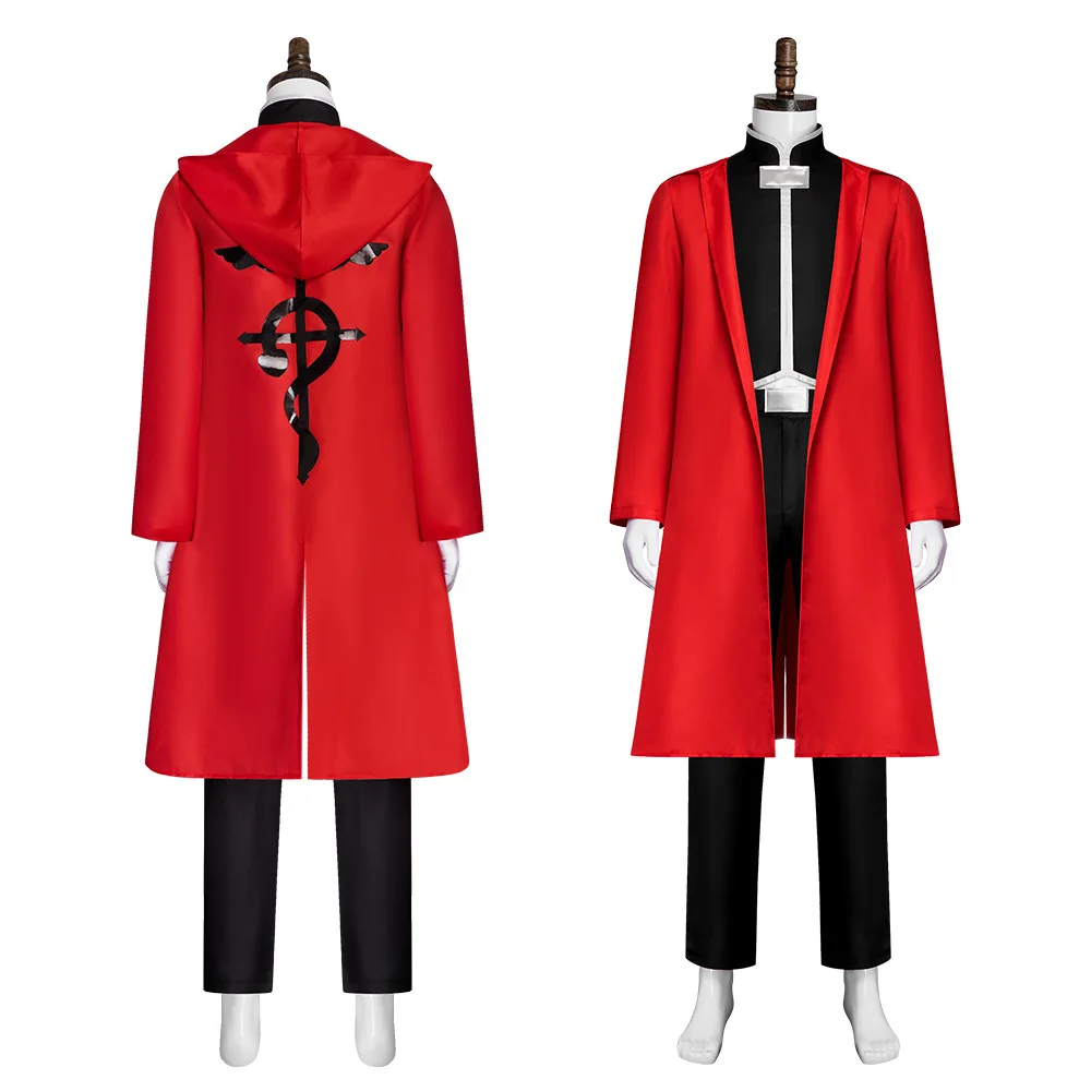 Costumes de Cosplay Anime Fullmetal Alchemist Edward Elric, tenue rouge, uniforme d'halloween et de noël, taille personnalisée