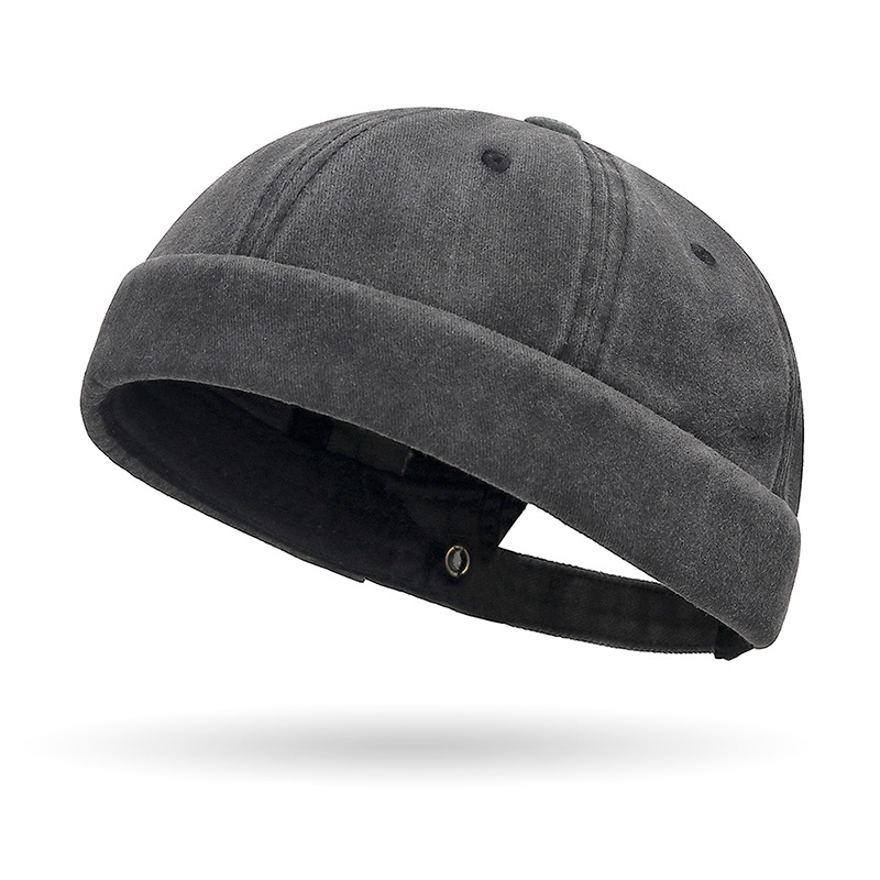 Mode Denim Docker casquette sans bords chapeau solide Skullcap couleur unie marin casquette Beanie chapeaux hommes femmes seau casquette réglable papa chapeau