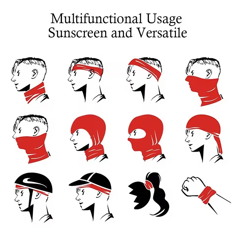 Écharpe de montagne en soie glacée, masque facial de protection solaire, bandana unisexe pour la pêche et le cyclisme en extérieur