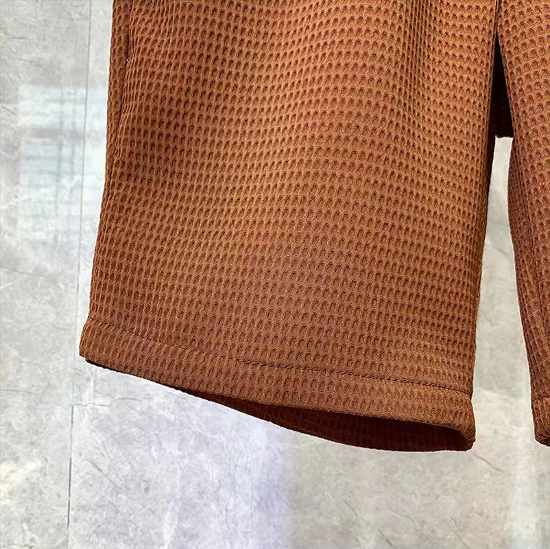 Costumes à manches courtes pour hommes, vestes et Shorts de Style coréen, tissu pied-de-poule Simple et solide, ensembles deux pièces confortables et ajustés