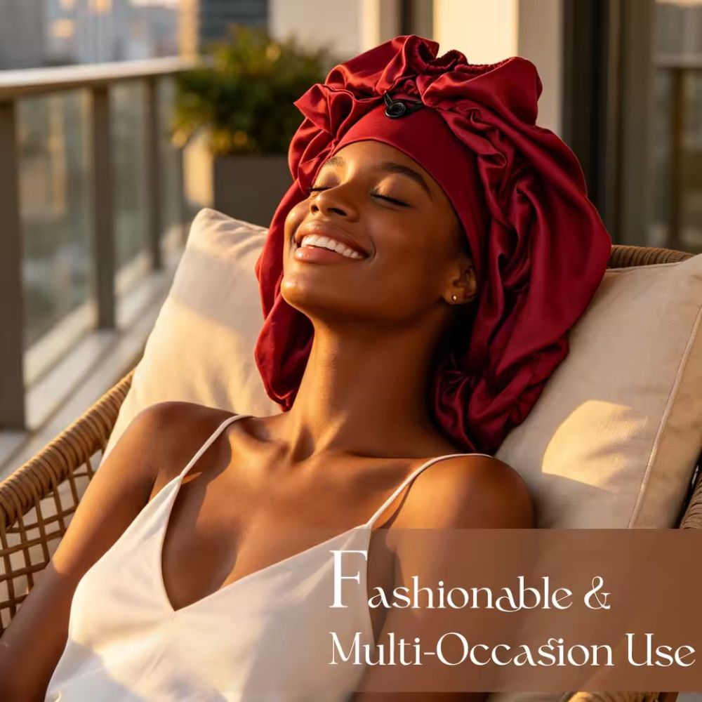 Nouveau bonnet en satin sans chaleur pour dormir, pour femmes, antidérapant, avec longues bandes de bouclage, ajustement réglable, bonnet de bouclage sans chaleur