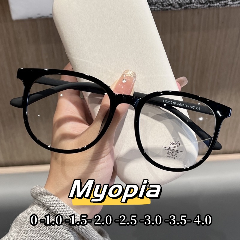 Lunettes de myopie pour femmes et hommes, rondes, transparentes, courtes, rétro, moins dioptrie, Prescription optique, nouvelle mode