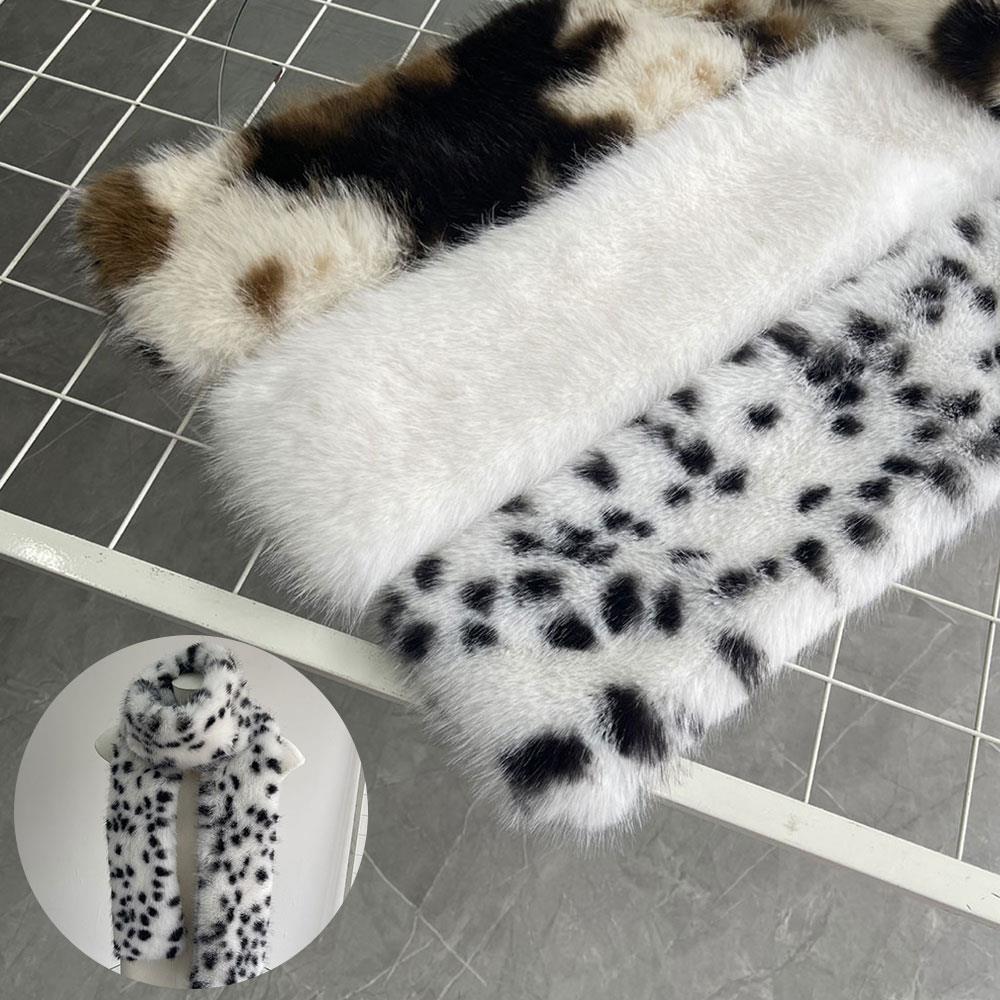 Écharpes longues en fausse fourrure, imprimé léopard coréen, hiver Y2K, Vintage, chaud, en peluche, mode, épais, allongé, châle, Streetwear