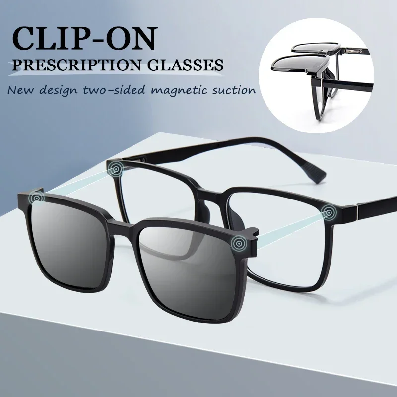 VICKY dégradé hommes rabattable pince sur hommes conduite polarisées surdimensionné optique myopie lunettes magnétiques lunettes pour femmes TJ2191