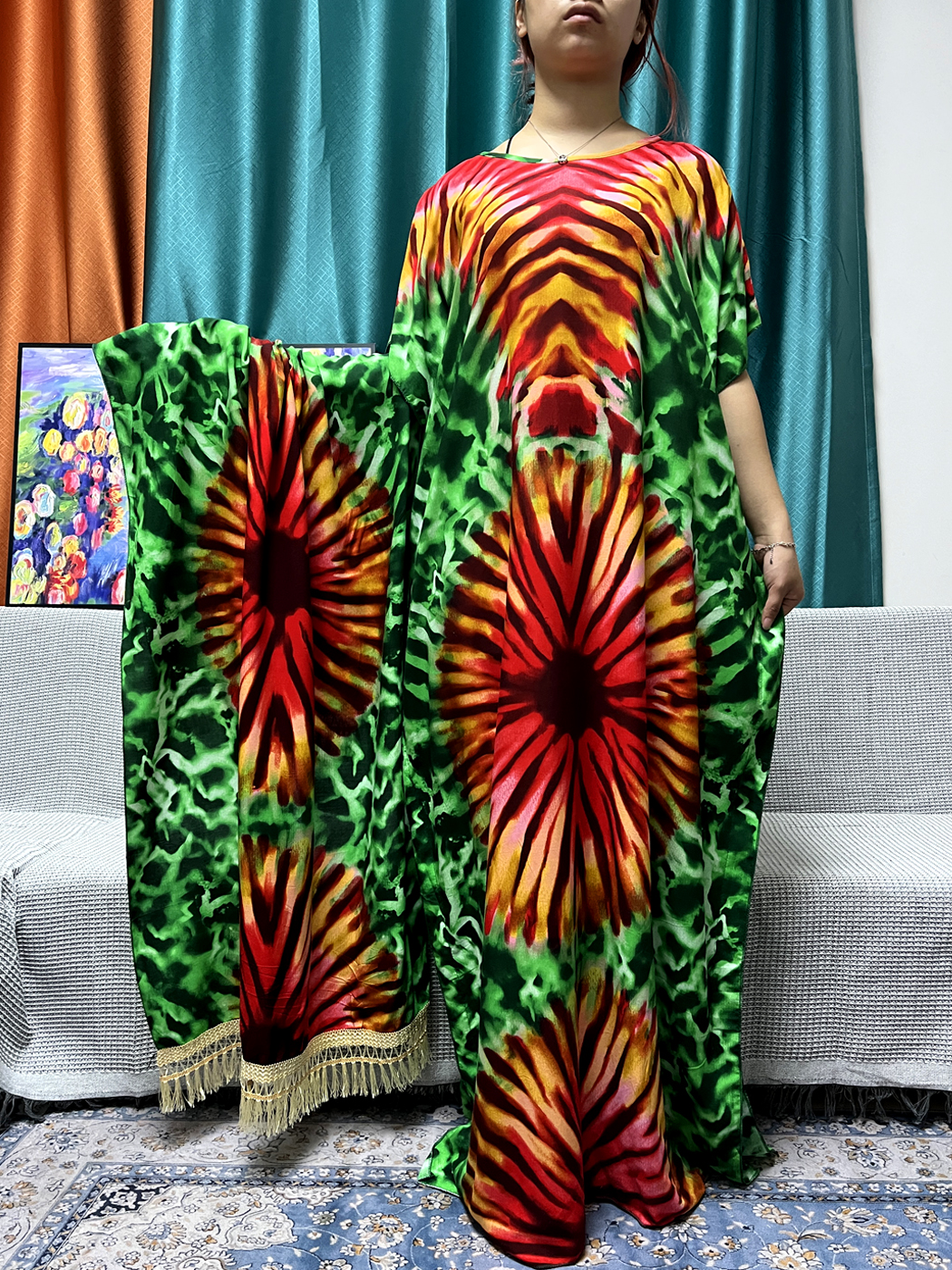 Abayas-Robe de prière en coton fleuri pour femmes, vêtement de Dubaï, robes caftan marocaines avec écharpe, Afrique, Turquie, Islam