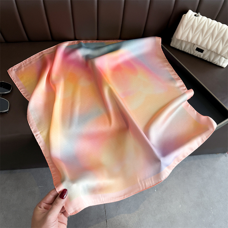 Nouveau Foulard Carré en Satin Imprimé 2026 pour Femme – Châle, Bandeau, Hijab, Bandana