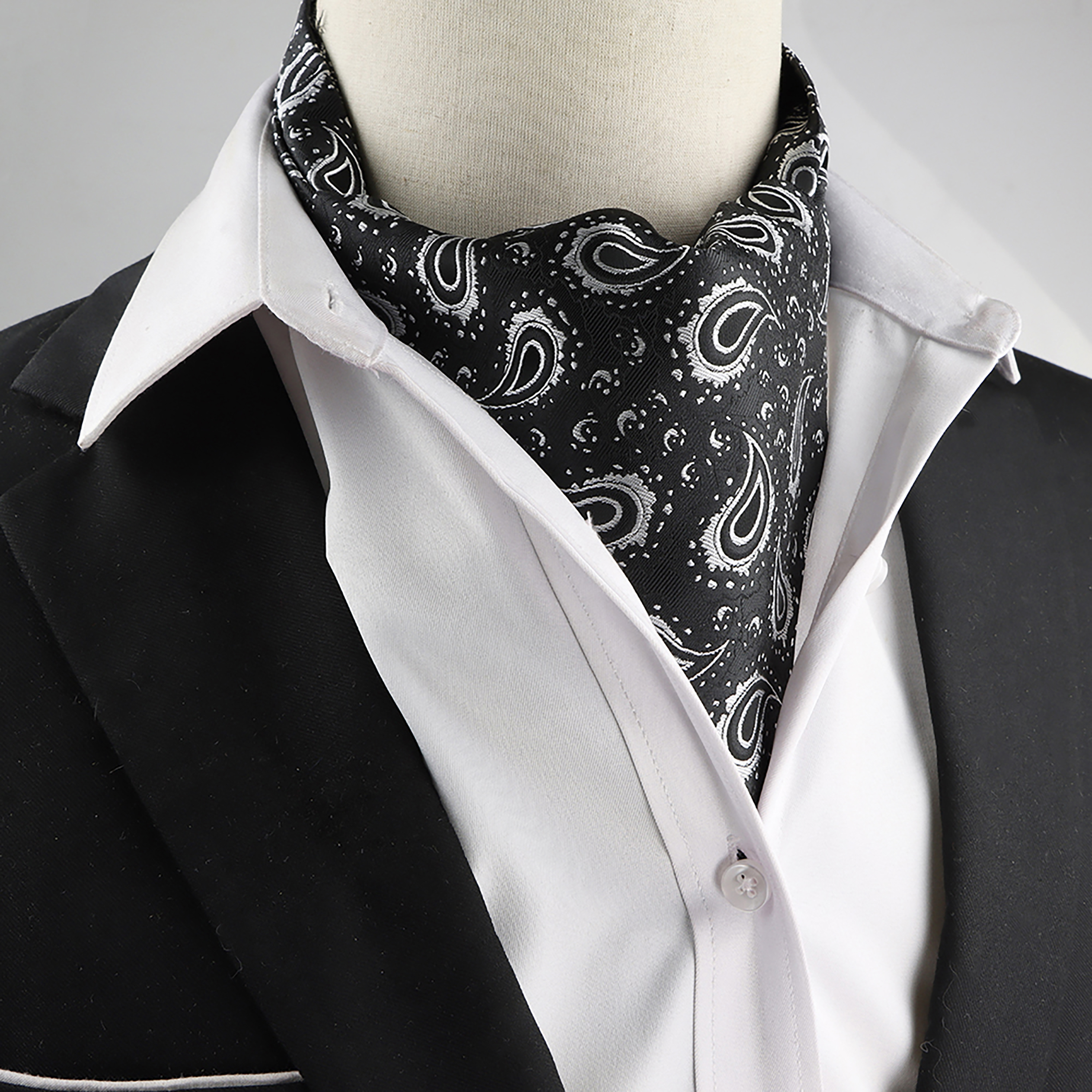 Nouveau Design hommes Ascot écharpe cravate mode Paisley Floral bleu vert cravate affaires bureau fête Gentleman collier accessoires