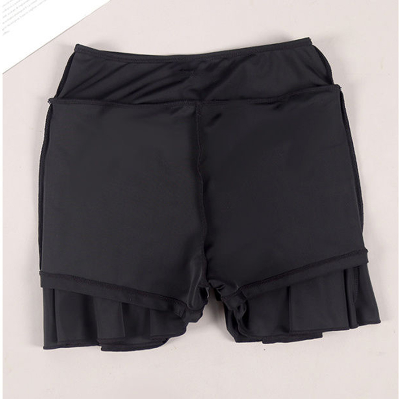 Jupe de Tennis grande taille pour femmes, Mini jupe de Golf noire avec Short intégré, jupe courte extensible, gymnastique, entraînement sportif