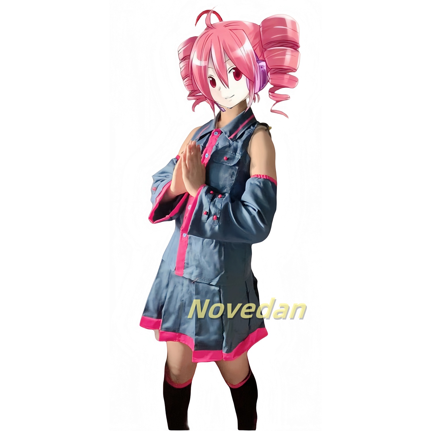Costume de Cosplay Anime Miku Kasane Teto pour femmes et hommes, uniforme bleu, robe UTAU Vtuber, Costume d'halloween, accessoires de perruque