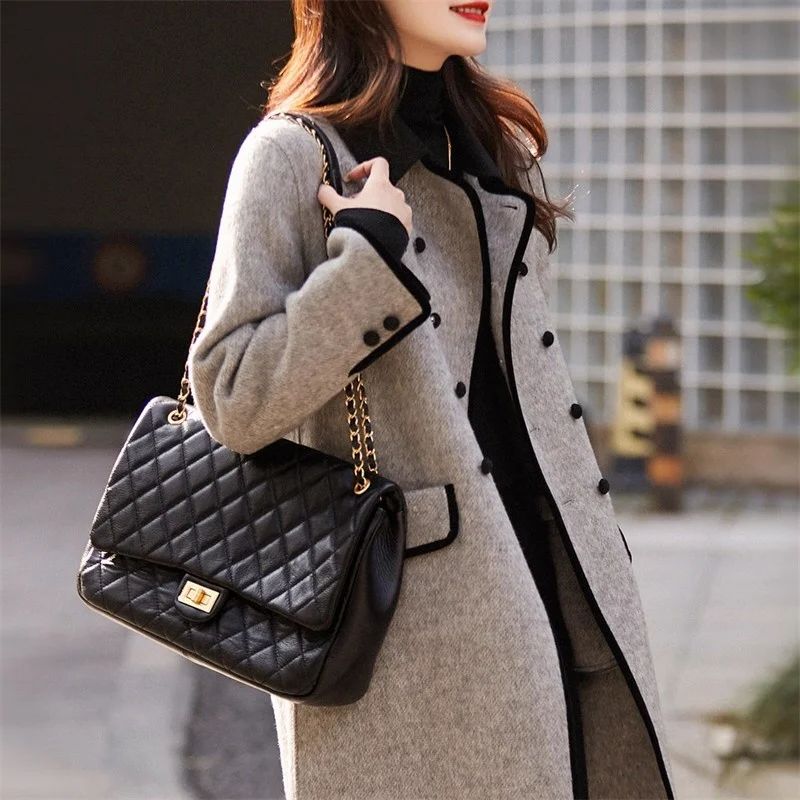 Manteau en laine à petit col pour femmes, nouvelle Version coréenne d'automne et d'hiver 2025, tempérament amincissant, décontracté et polyvalent,