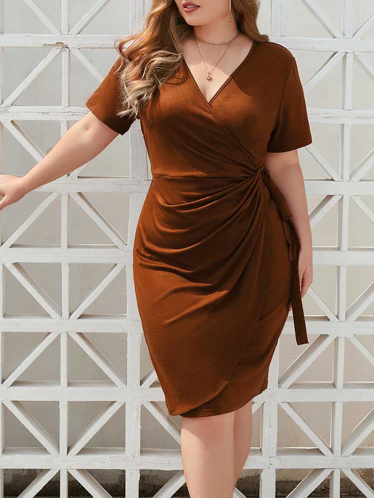 Robe d'été en coton pour femmes, grande taille, vêtements Sexy, manches courtes, Simple, genou, décontractée, vente en gros, livraison directe