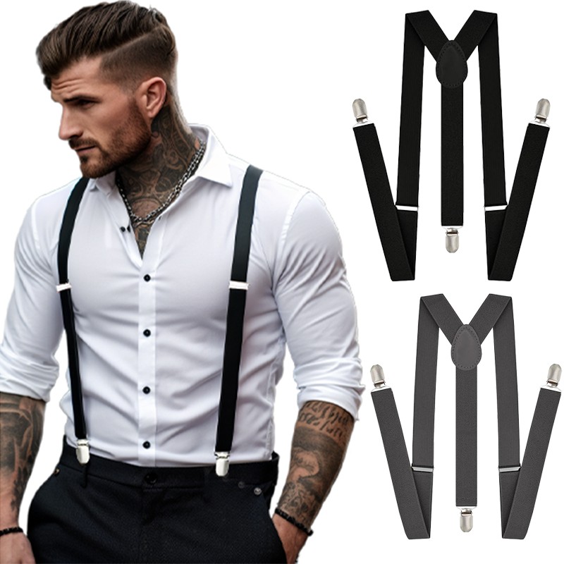 Bretelles pour hommes pantalons vêtements adulte jarretelles homme chemise robe femmes fête de mariage couleurs unies costume jupe avec bretelles sangles