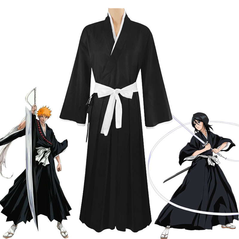 Anime Cosplay Costumes, Full Outfit, Wiltshire ach Rukia Kurosaki Ichigo, Die Pa Soul Society, Kendigami Kimono, Thousand Year Blood War