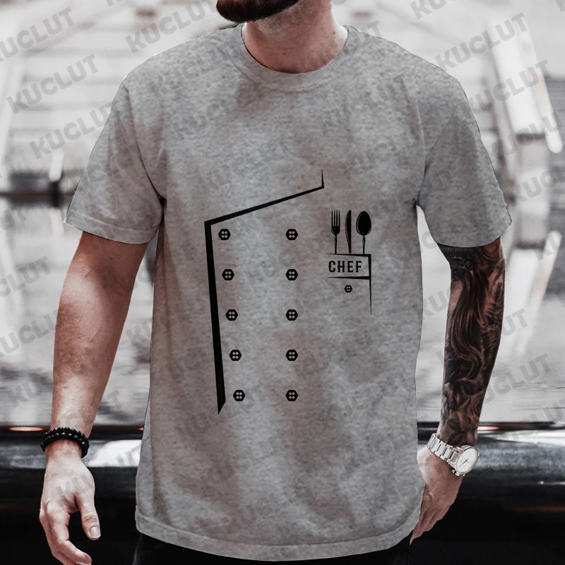 Drôle Chef t-shirt hommes à manches courtes cuisinier Chef t-shirt mode graphique col rond été à manches courtes t-shirt hommes surdimensionné T-shirts