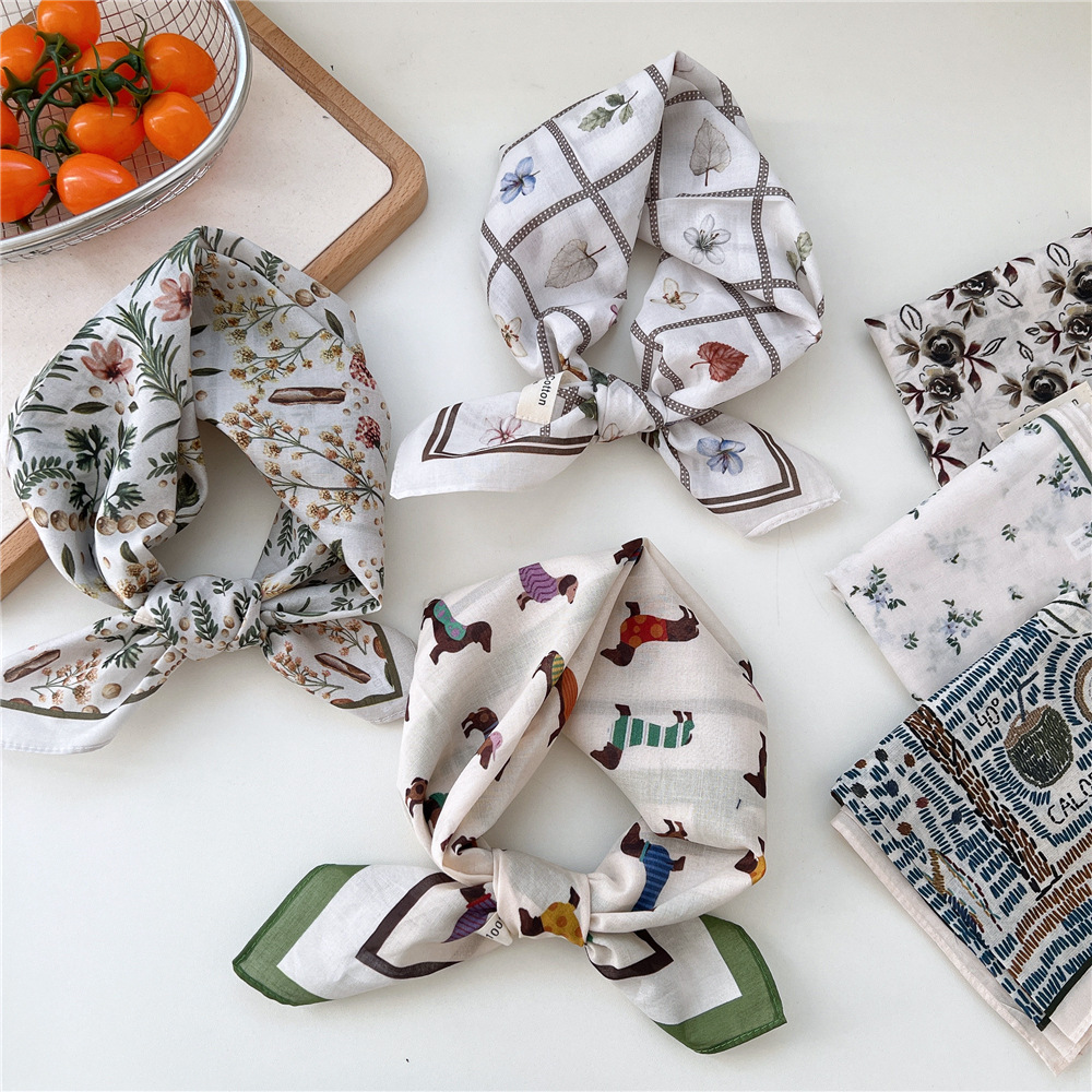 55*55 cm foulard coton Bandanas carré écharpe accessoires mouchoir foulard bandeau