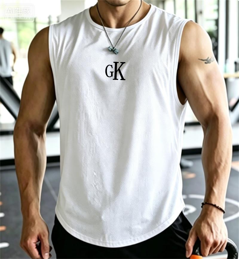 Débardeur Homme Gk 2026 Nouveau Modèle – Maillot de Sport Sans Manches en Polyester Respirant à Séchage Rapide pour Entraînement et Basketball