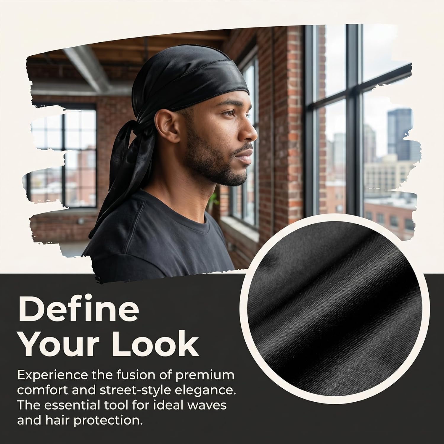 Durags soyeux pour hommes, confortables et respirants, couvre-chef, cadeaux idéaux pour la fête des pères, utilisation quotidienne, activités de plein air