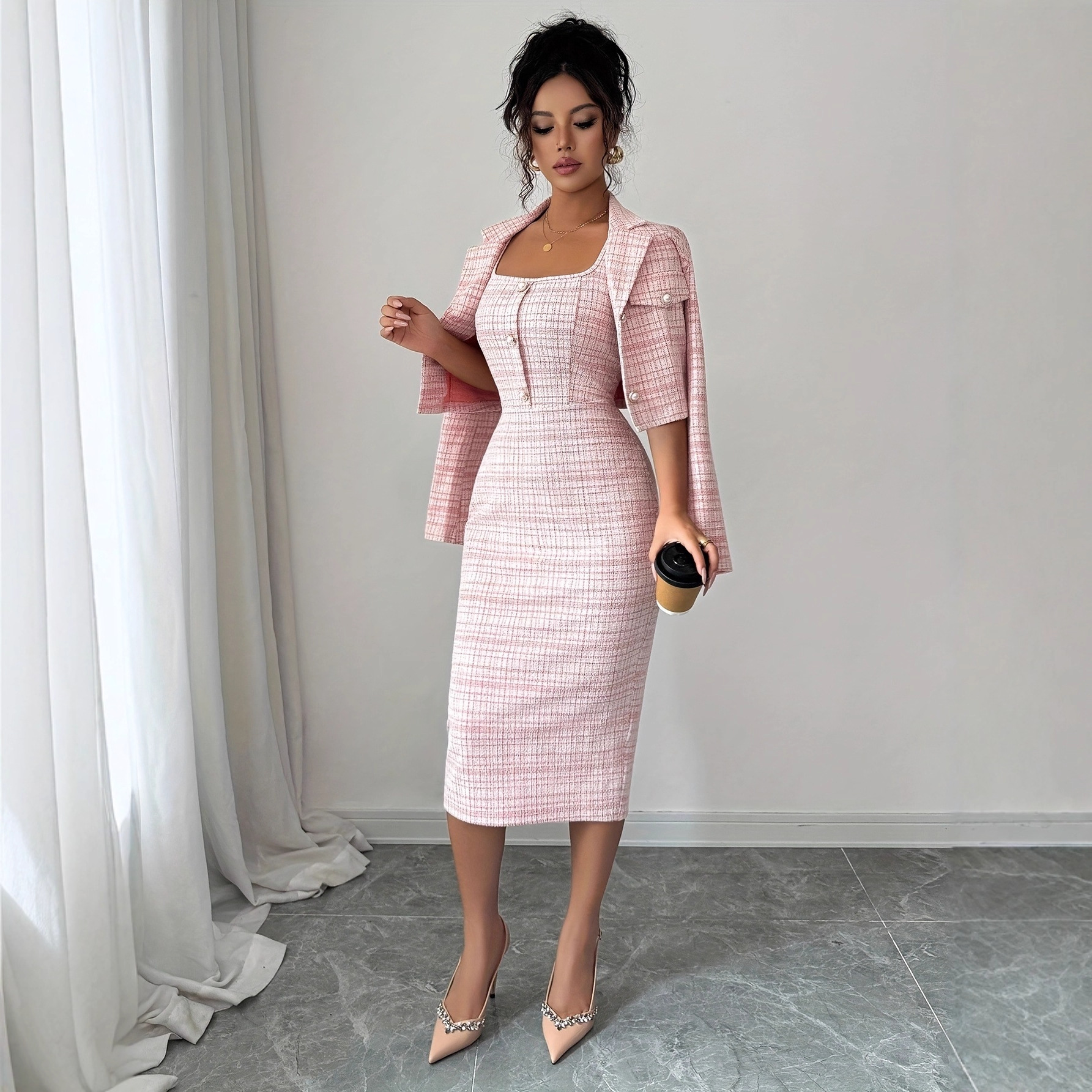 Ensembles de costumes pour femmes : Manteaux, robes fourreau, ensembles 2 pièces, vestes de costume, robes d'été, tenues à imprimé écossais, Vestidos, pour le bureau, Printemps 2026