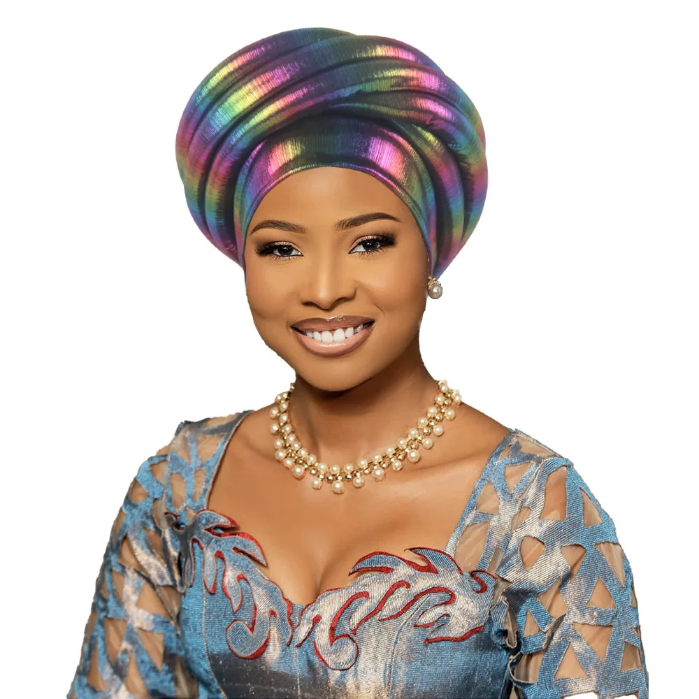 Nigeria Autogele couvre-chef musulman chapeau fête chapeaux Turbante torsadé tresse Turban casquette pour femmes africain tête enveloppement Bonnet couvre-chef