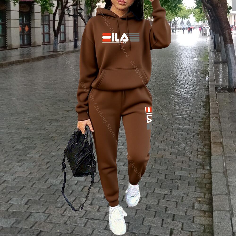Vêtements pour femmes, automne-hiver, sweats à capuche, pantalons, mode, haute qualité, esthétique, marque de luxe, designer, streetwear, ensembles de pantalons pour femmes