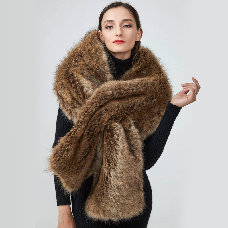 Hiver fausse fourrure châle grande écharpe moelleuse cou plus chaud femmes col en fourrure mariage mariée formelle soirée fête haussement d'épaules accessoires