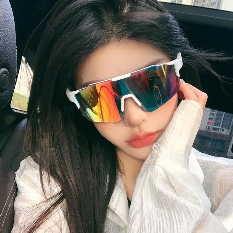 Lunettes de soleil de cyclisme carrées à grande monture, protection UV, lunettes de sport, coupe-vent, pour randonnée, escalade, femmes et hommes