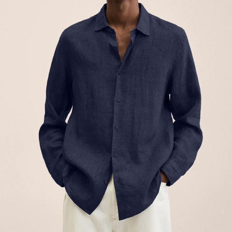 Vêtements de tempérament à manches longues pour hommes, revers à boutons d'épissure, document solide, polyvalent, chemise de conseil, mode, automne, hiver, nouveau