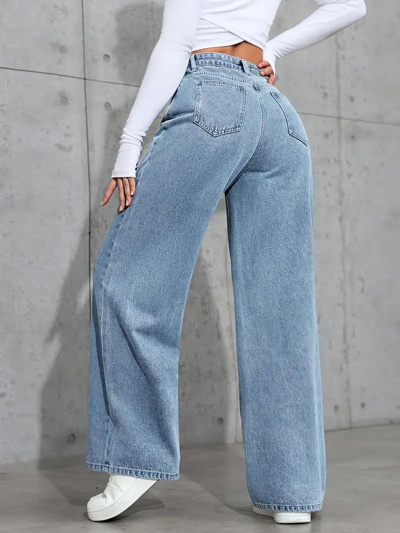 Jean ample grande taille pour femme, pantalon droit décontracté en Denim, élastique, extensible, coupe confortable, décoré avec des broderies de perles