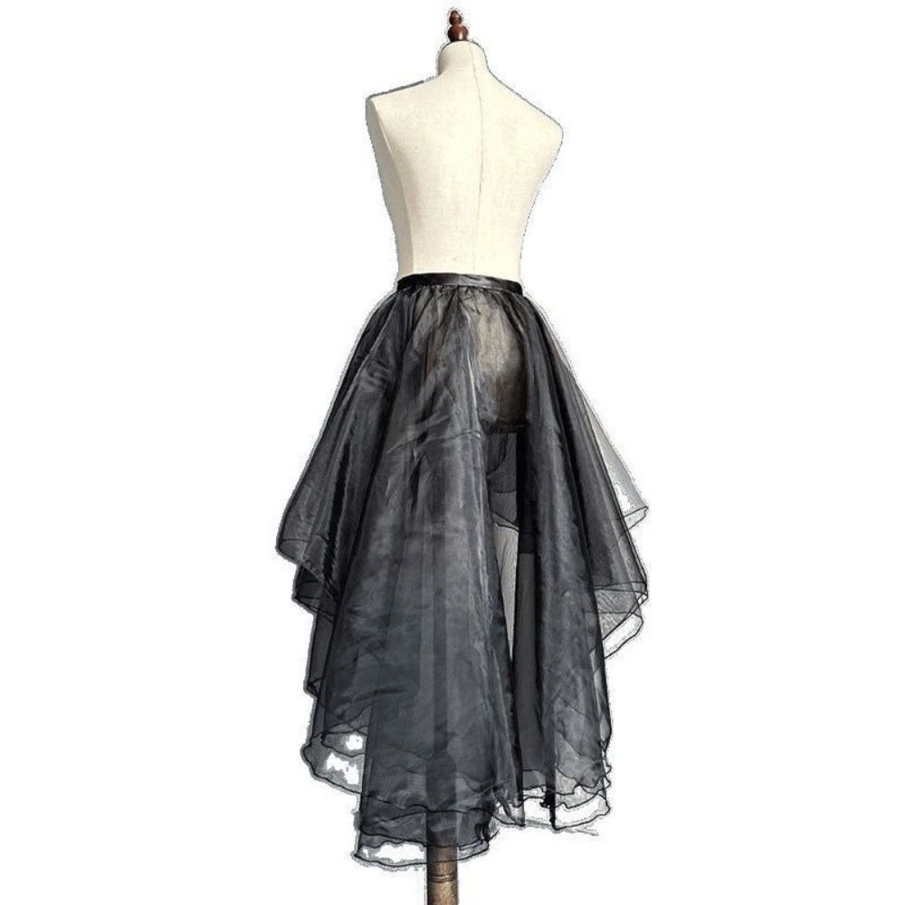 Jupes en maille élégantes à lacets, taille haute, en tulle fin, à ourlet asymétrique, superposées, style ballet pour femme