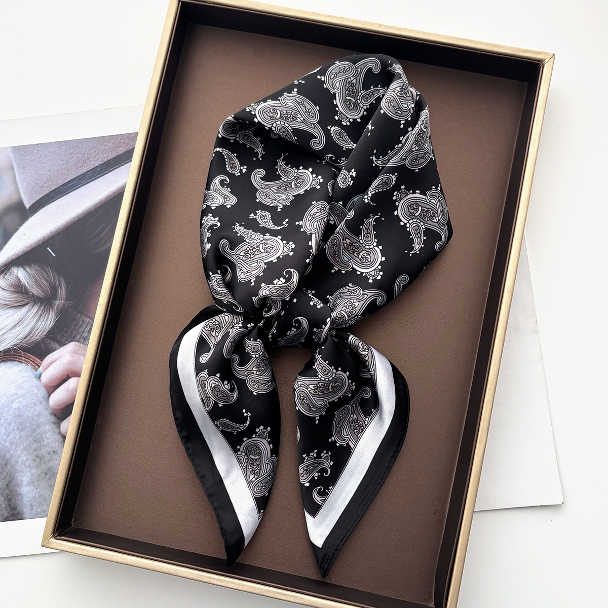 Écharpe de luxe à imprimé cachemire pour femme, imitation soie, foulard, bandana, hijab, bandeaux, châles carrés, enveloppes