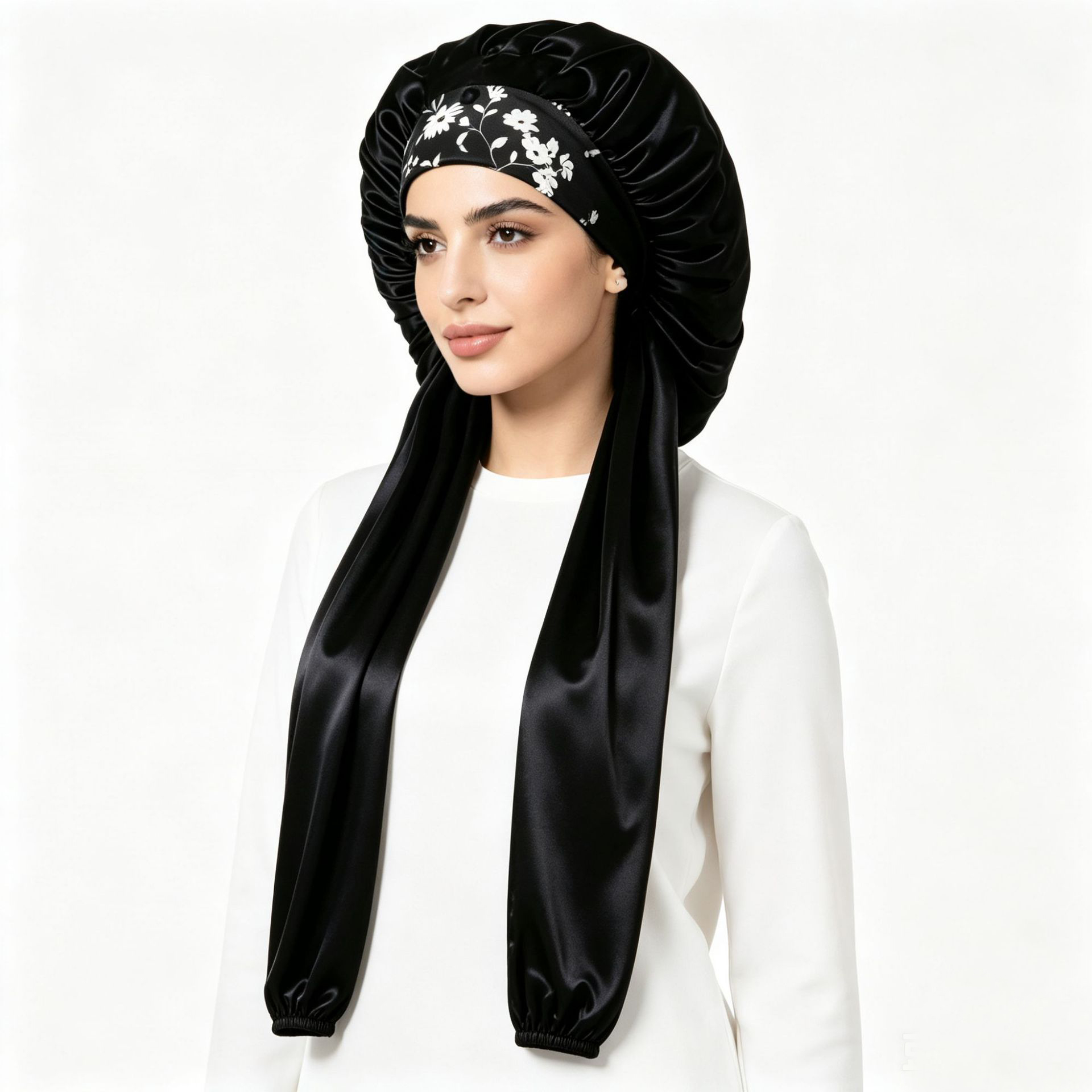 Bonnet de nuit en satin pour femmes, bonnet de sommeil à longue queue pour tresses, couvre-chef, bonnets de douche, bonnet de bain pour sauna.