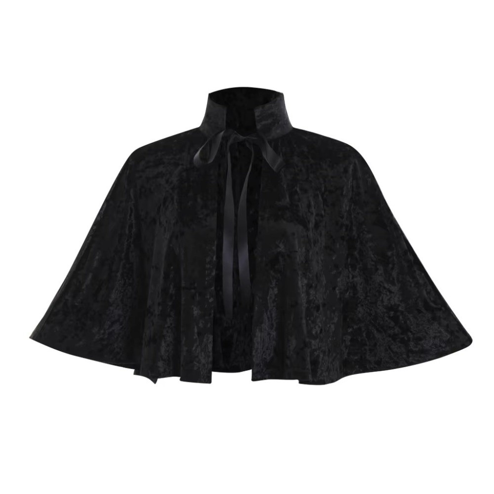 Nouvelle Cape en Velours Vintage pour Cosplay, Châle Gothique Court de Sorcière pour Fête de Carnaval Victorien, Manteau Châle pour Femme Adulte