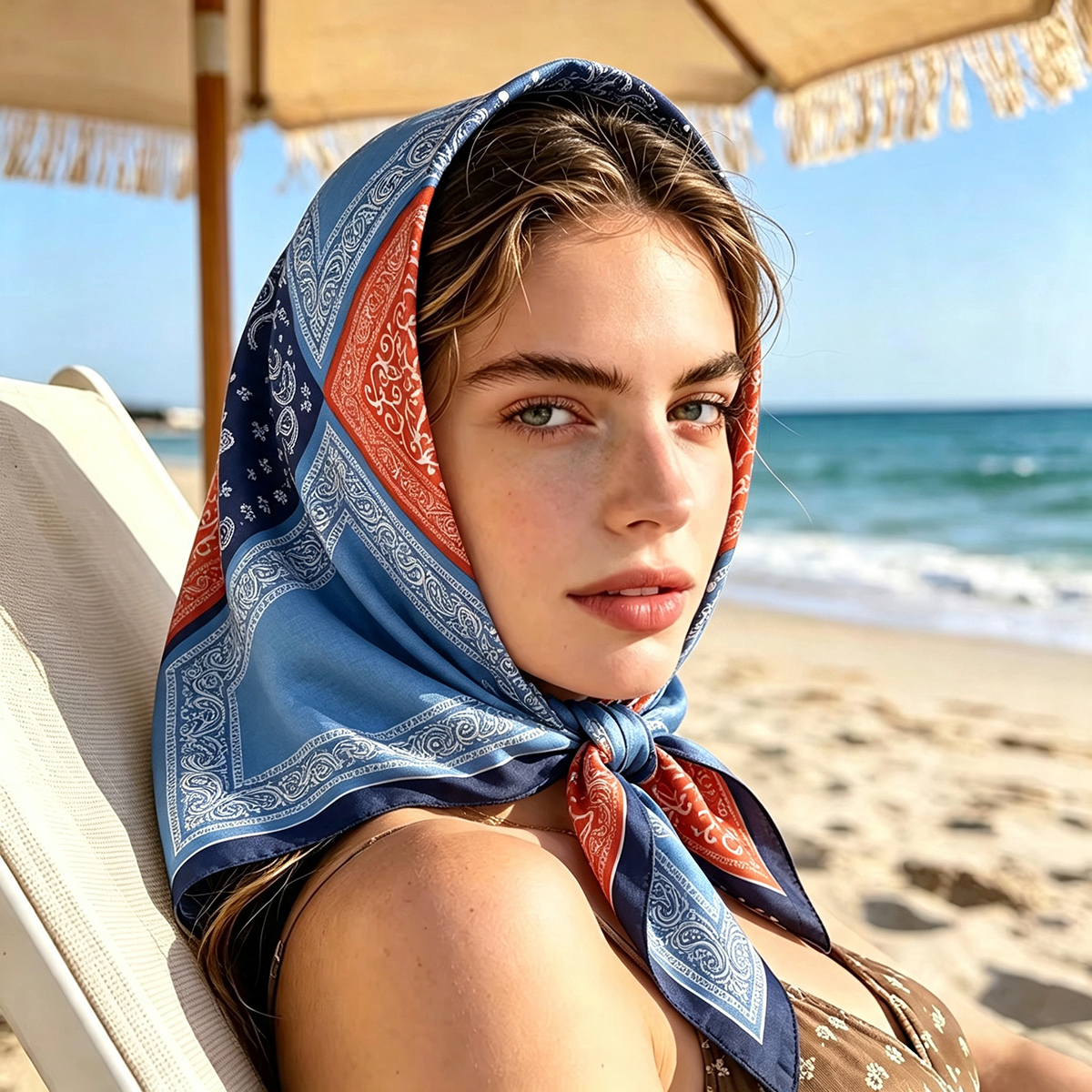 Écharpe carrée à imprimé Paisley pour femmes, en velours de coton, châle élégant, foulard, bandana, hijab pour dames