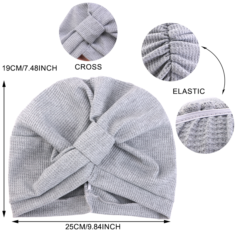 Foulard femme chapeau respirant coton épais gaufre carré foulard chapeau indien chapeau foulard ethnique