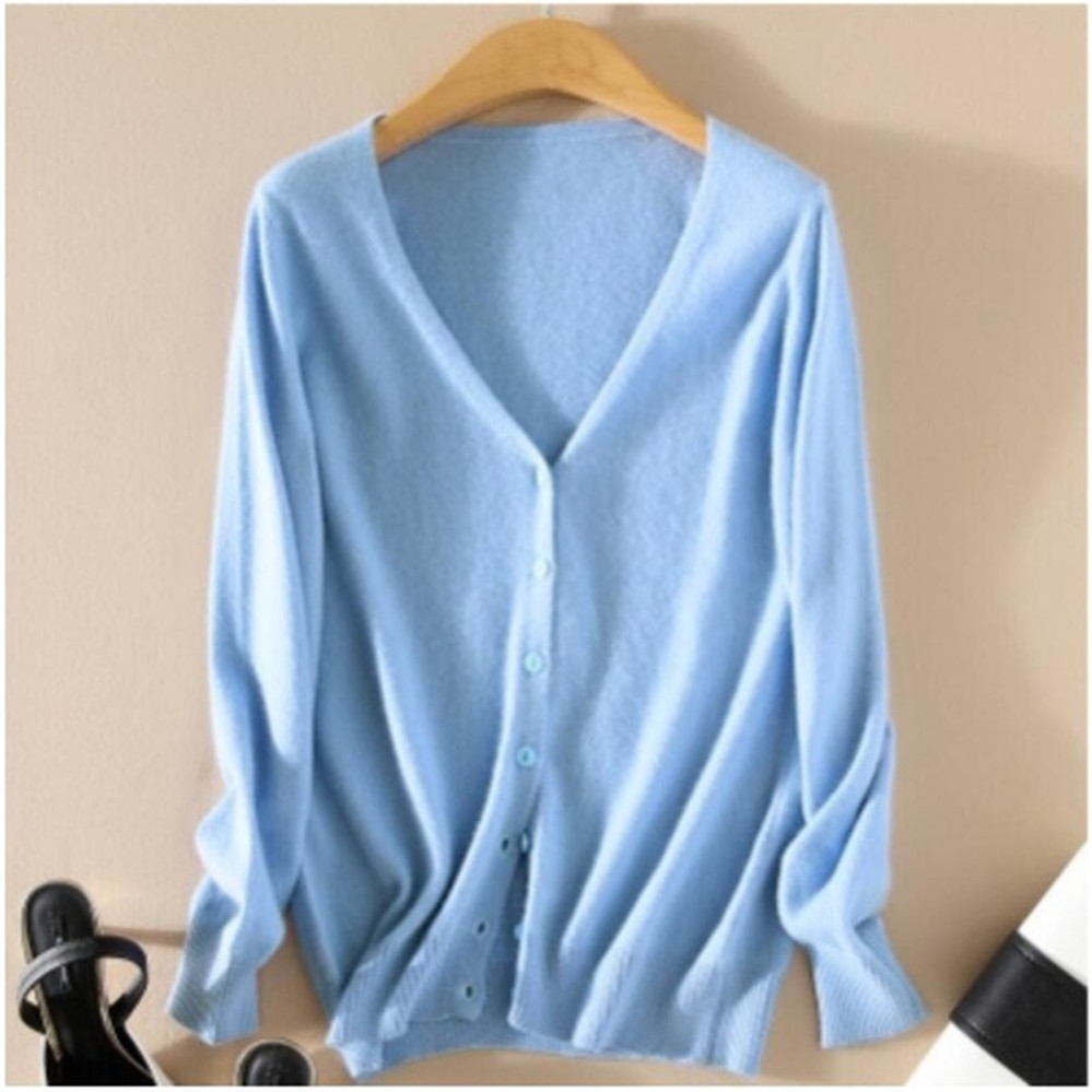 Cardigan coréen à col en V pour femmes, pull à manches longues, manteau pour dames, grande taille 3XL, printemps, automne