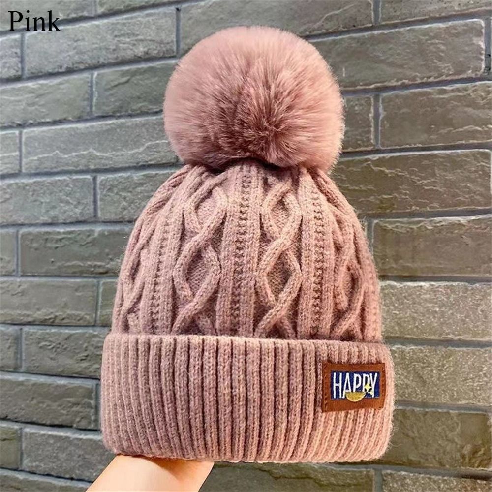 Chapeau d'hiver épais élégant garder au chaud bonnet chapeaux casquette tricotée femmes pompons chapeau Protection des oreilles