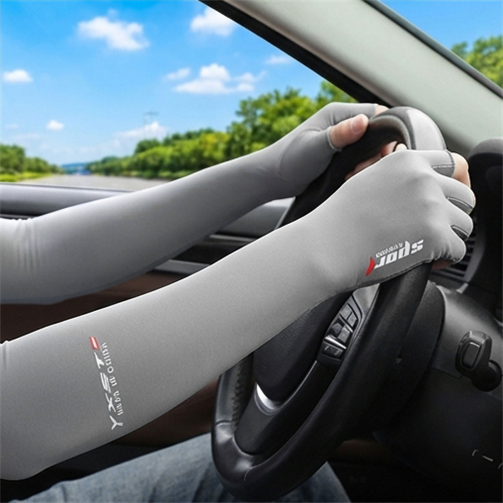 Manchons en soie glacée pour femmes et hommes, protection solaire estivale, respirants, antidérapants, à deux doigts, pour la pêche, le cyclisme, la conduite, chauffe-bras