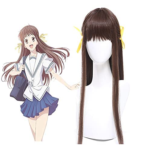 Anime fruits panier Tohru Honda Cosplay Costume perruques longue droite marron fête cheveux accessoires Lolita fille Halloween cheveux synthétiques